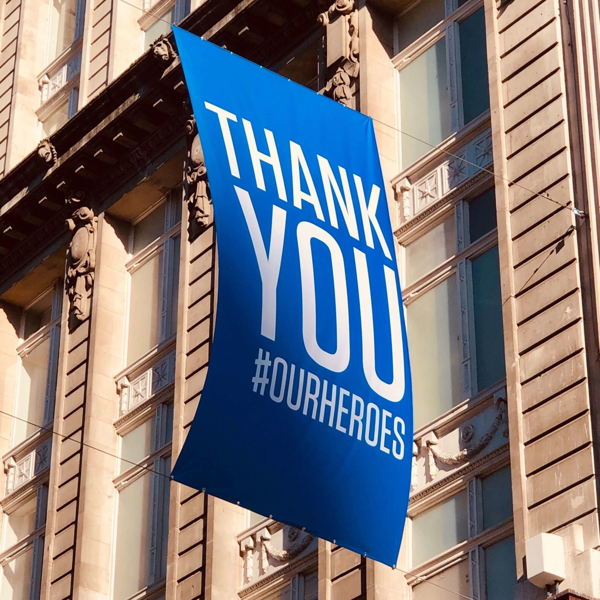 Blue thank you banner #ourheroes